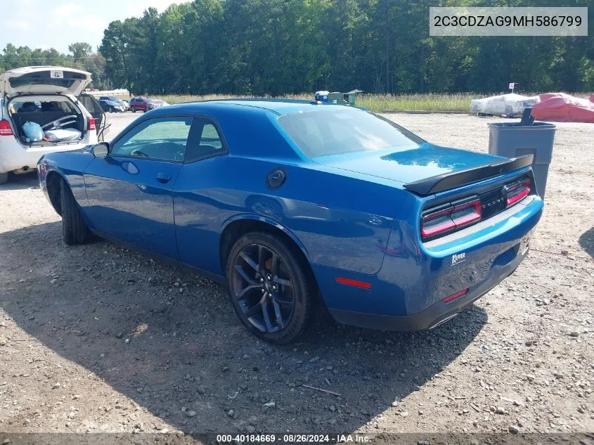 2021 Dodge Challenger Sxt VIN: 2C3CDZAG9MH586799 Lot: 40184669