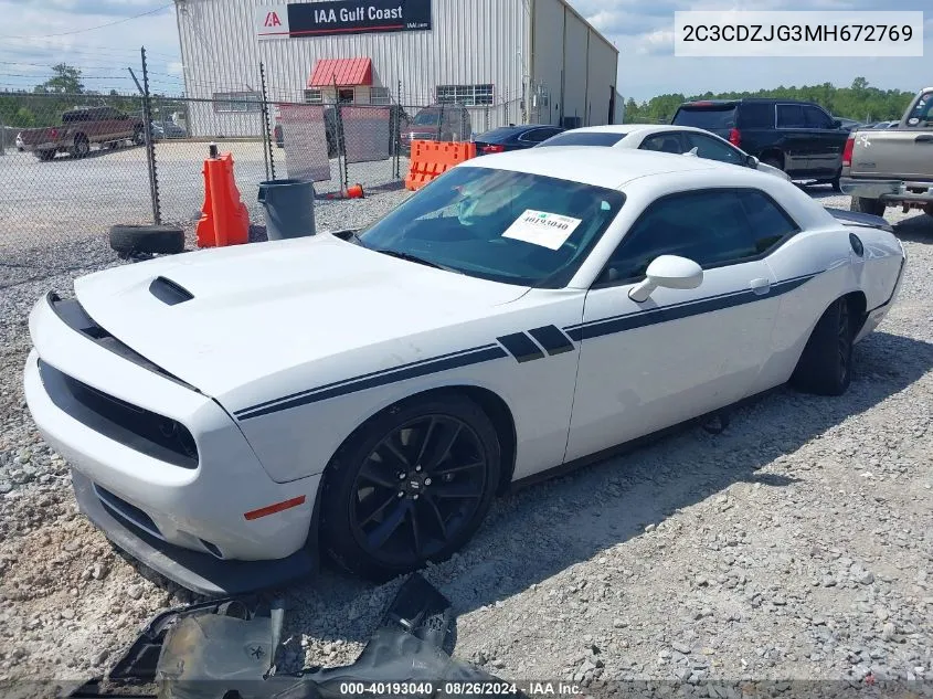 2021 Dodge Challenger Gt VIN: 2C3CDZJG3MH672769 Lot: 40193040