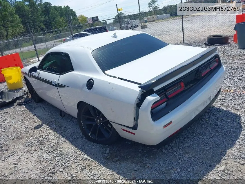 2C3CDZJG3MH672769 2021 Dodge Challenger Gt