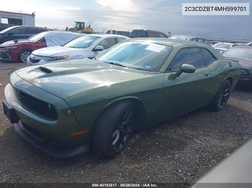 2021 Dodge Challenger R/T VIN: 2C3CDZBT4MH599701 Lot: 40193517