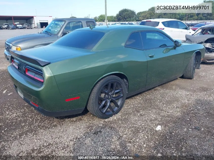 2021 Dodge Challenger R/T VIN: 2C3CDZBT4MH599701 Lot: 40193517