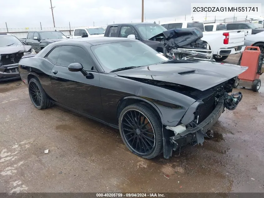 2C3CDZAG1MH551741 2021 Dodge Challenger Sxt