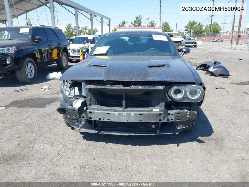 2021 Dodge Challenger Sxt VIN: 2C3CDZAG0MH590904 Lot: 40211355