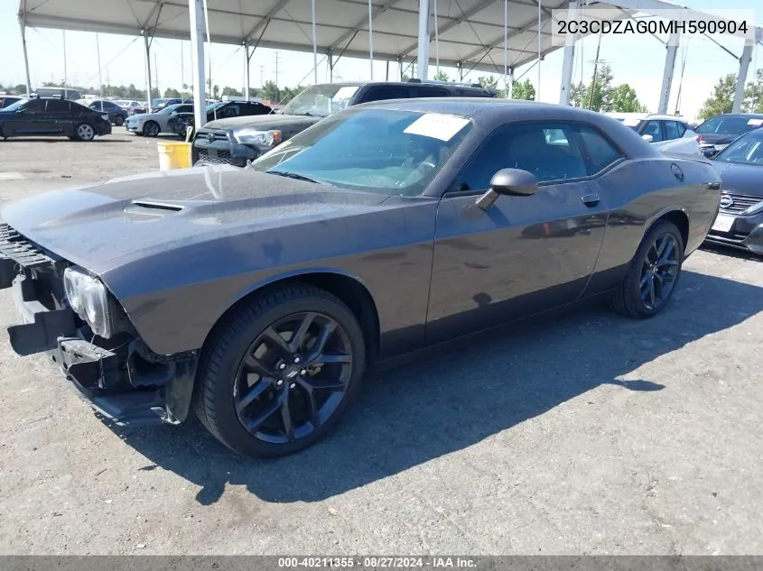 2021 Dodge Challenger Sxt VIN: 2C3CDZAG0MH590904 Lot: 40211355