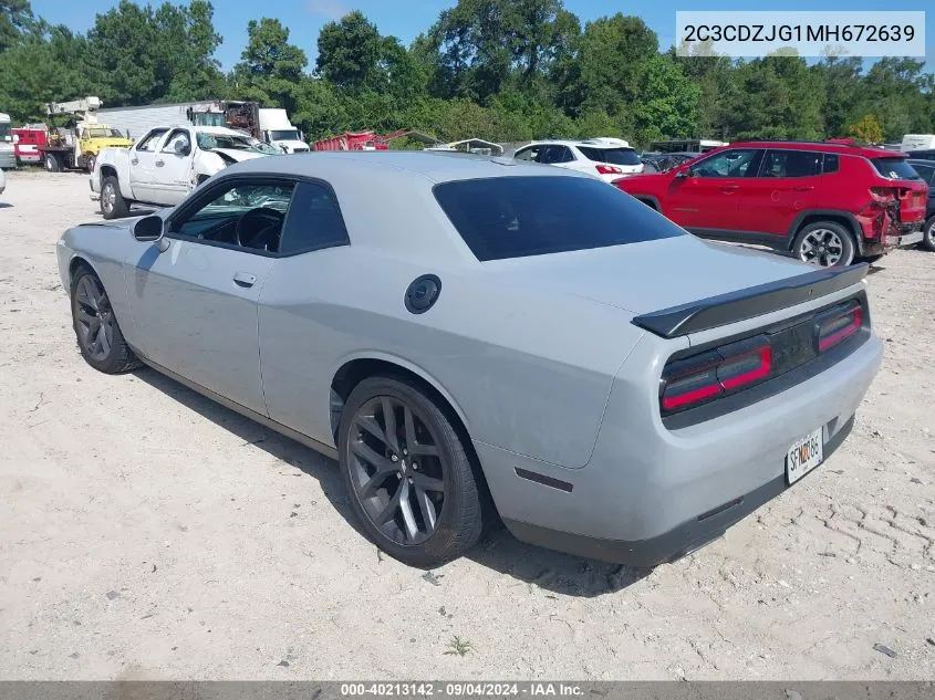 2021 Dodge Challenger Gt VIN: 2C3CDZJG1MH672639 Lot: 40213142