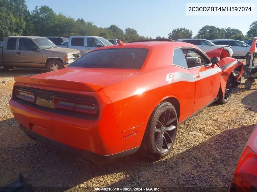 2021 Dodge Challenger R/T VIN: 2C3CDZBT4MH597074 Lot: 40216510