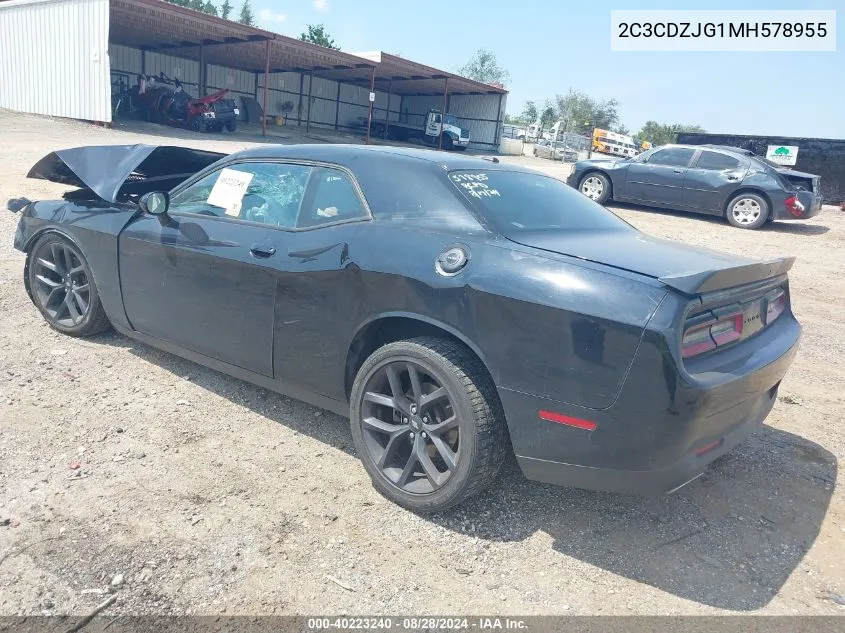 2021 Dodge Challenger Gt VIN: 2C3CDZJG1MH578955 Lot: 40223240