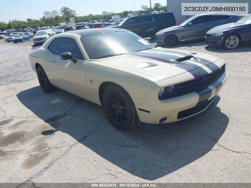 2021 Dodge Challenger R/T Scat Pack VIN: 2C3CDZFJ3MH500150 Lot: 40223975