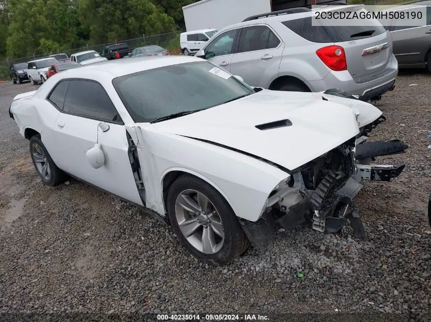 2021 Dodge Challenger Sxt VIN: 2C3CDZAG6MH508190 Lot: 40235014