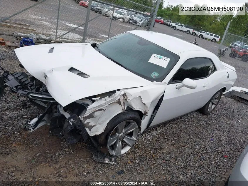 2021 Dodge Challenger Sxt VIN: 2C3CDZAG6MH508190 Lot: 40235014