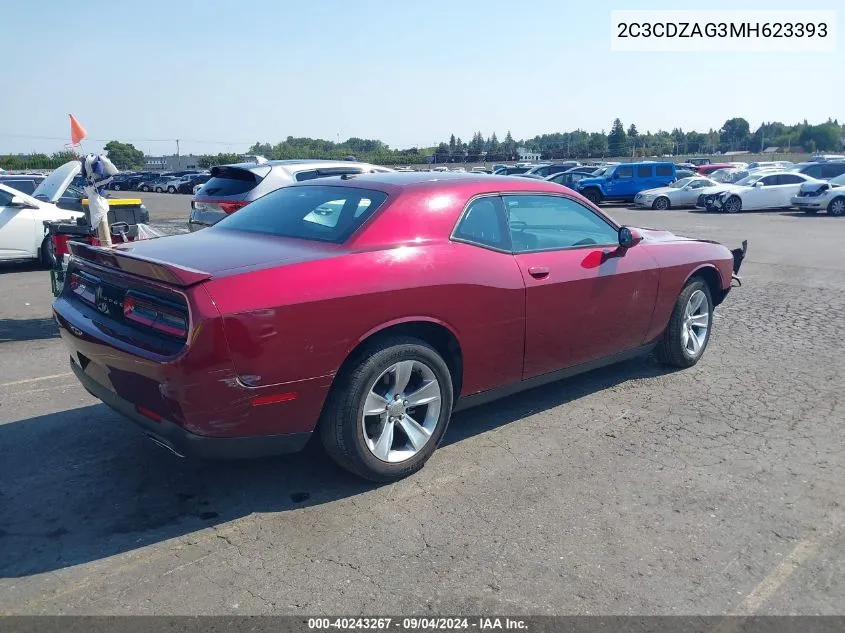 2021 Dodge Challenger Sxt VIN: 2C3CDZAG3MH623393 Lot: 40243267