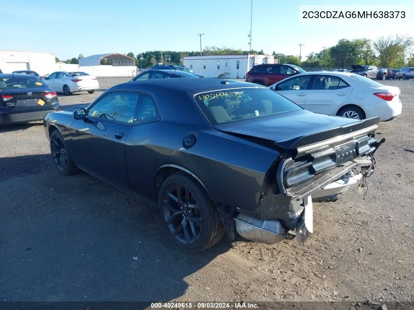 2021 Dodge Challenger Sxt VIN: 2C3CDZAG6MH638373 Lot: 40249618