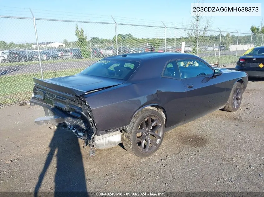 2021 Dodge Challenger Sxt VIN: 2C3CDZAG6MH638373 Lot: 40249618