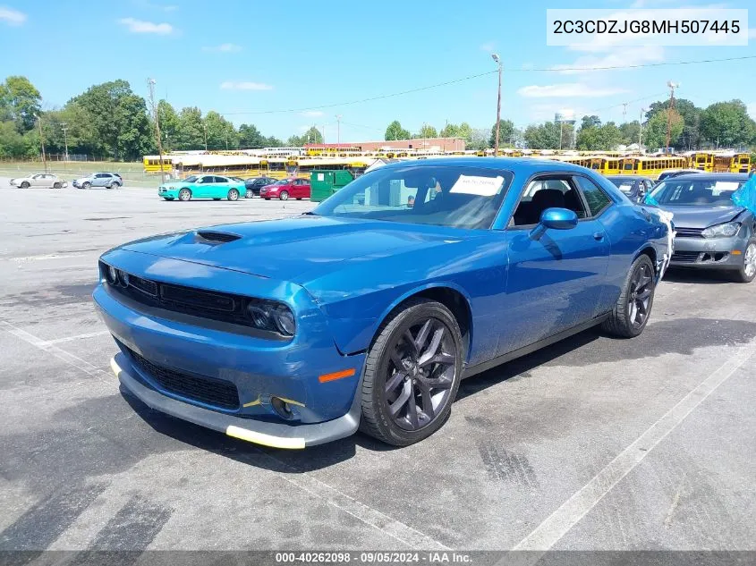 2021 Dodge Challenger Gt VIN: 2C3CDZJG8MH507445 Lot: 40262098