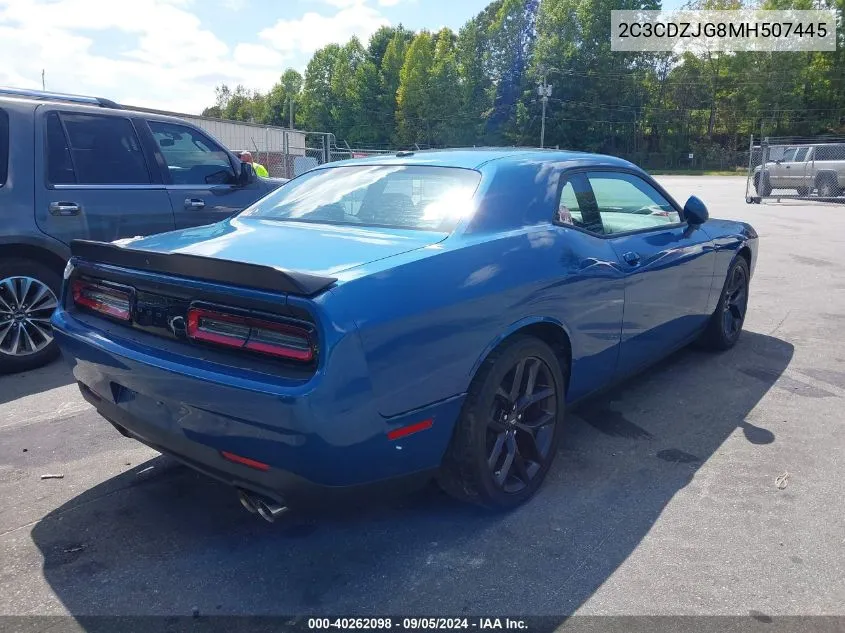 2021 Dodge Challenger Gt VIN: 2C3CDZJG8MH507445 Lot: 40262098