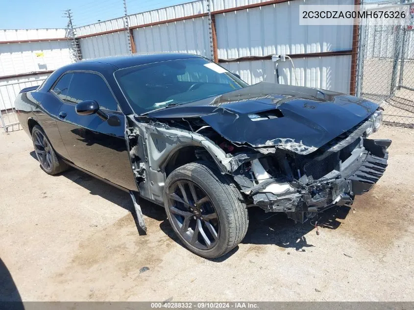 2021 Dodge Challenger Sxt VIN: 2C3CDZAG0MH676326 Lot: 40288332