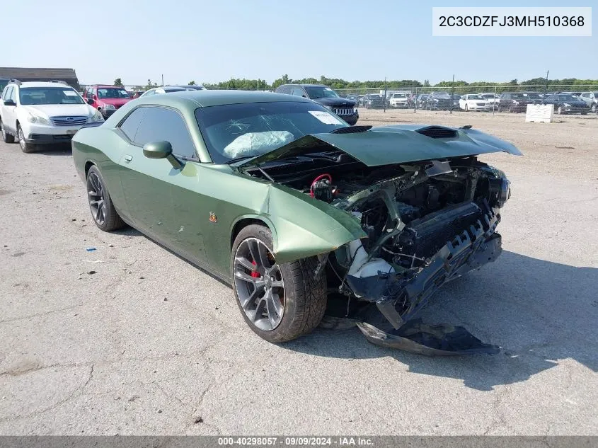 2021 Dodge Challenger R/T Scat Pack VIN: 2C3CDZFJ3MH510368 Lot: 40298057