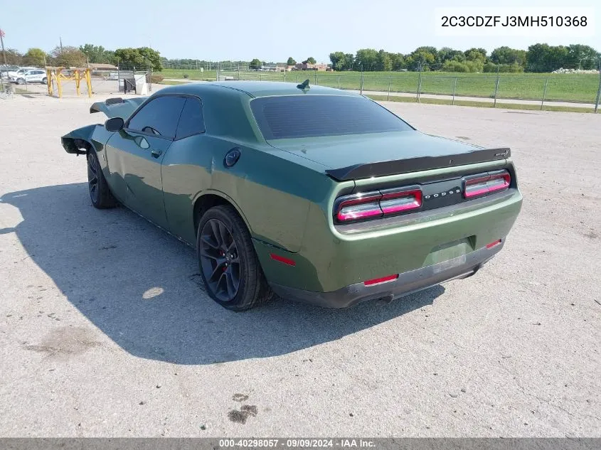 2021 Dodge Challenger R/T Scat Pack VIN: 2C3CDZFJ3MH510368 Lot: 40298057