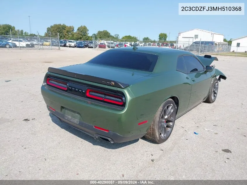 2021 Dodge Challenger R/T Scat Pack VIN: 2C3CDZFJ3MH510368 Lot: 40298057