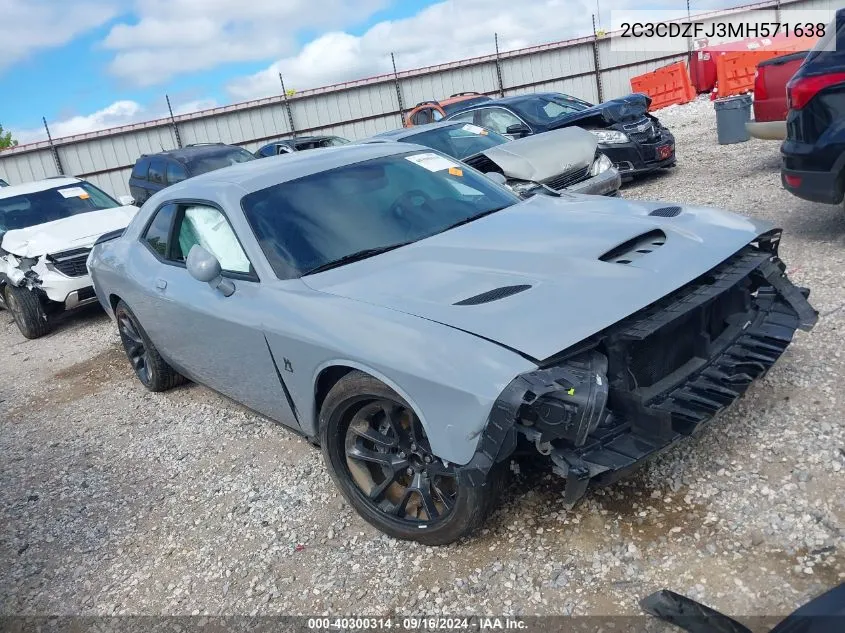 2021 Dodge Challenger R/T Scat Pack VIN: 2C3CDZFJ3MH571638 Lot: 40300314