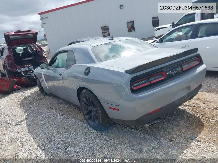 2021 Dodge Challenger R/T Scat Pack VIN: 2C3CDZFJ3MH571638 Lot: 40300314