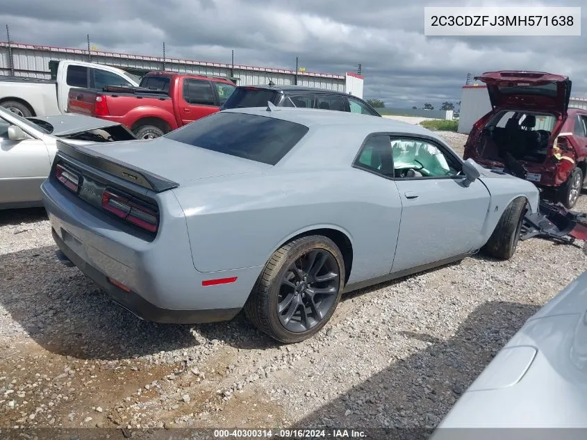 2021 Dodge Challenger R/T Scat Pack VIN: 2C3CDZFJ3MH571638 Lot: 40300314