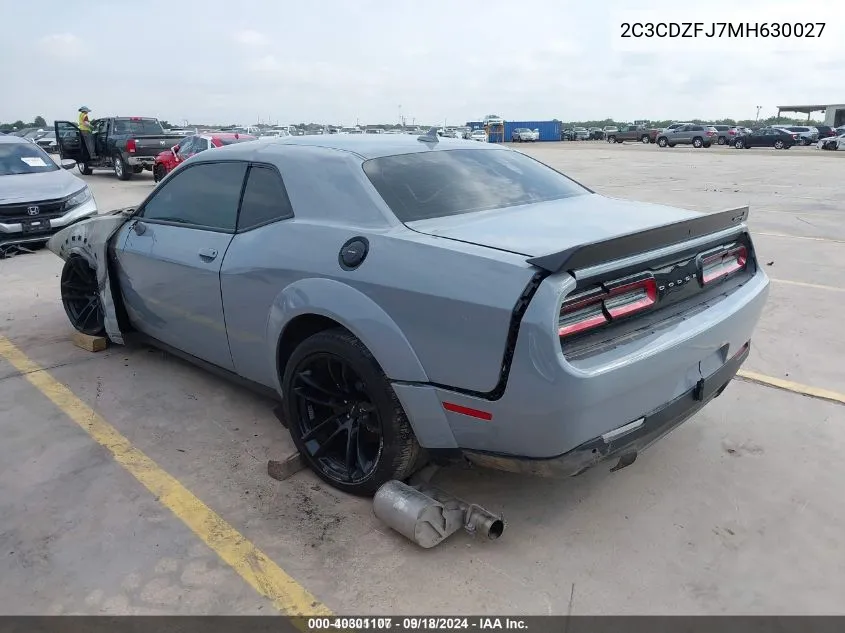 2021 Dodge Challenger R/T Scat Pack Widebody VIN: 2C3CDZFJ7MH630027 Lot: 40301107