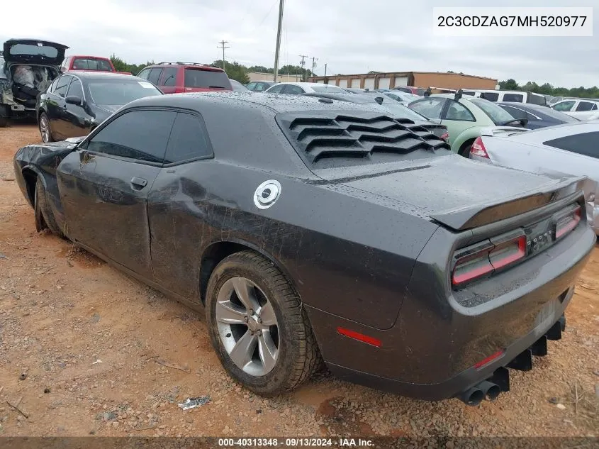 2021 Dodge Challenger Sxt VIN: 2C3CDZAG7MH520977 Lot: 40313348