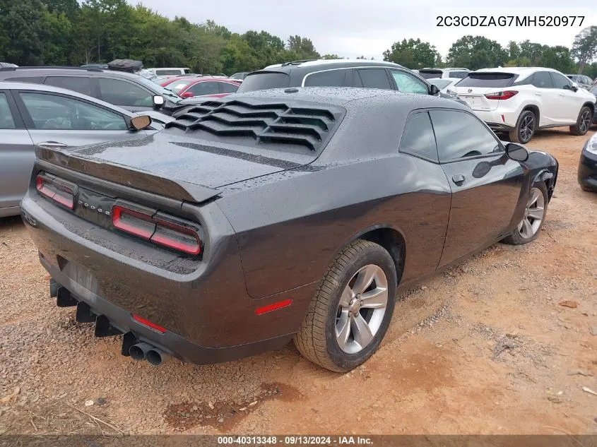 2021 Dodge Challenger Sxt VIN: 2C3CDZAG7MH520977 Lot: 40313348