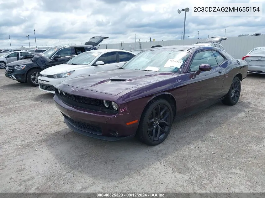 2021 Dodge Challenger Sxt VIN: 2C3CDZAG2MH655154 Lot: 40325329