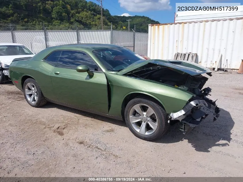 2021 Dodge Challenger Sxt VIN: 2C3CDZAG0MH517399 Lot: 40386755