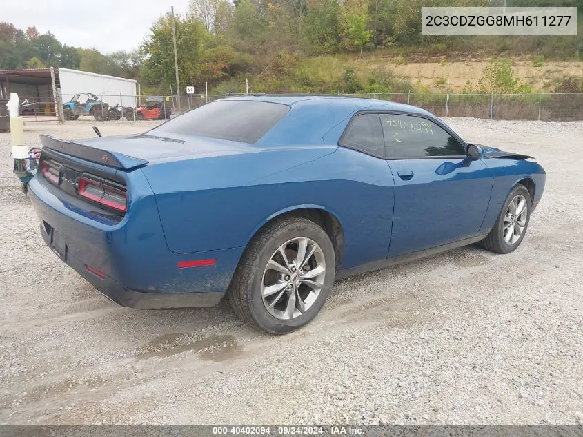 2021 Dodge Challenger Sxt Awd VIN: 2C3CDZGG8MH611277 Lot: 40402094