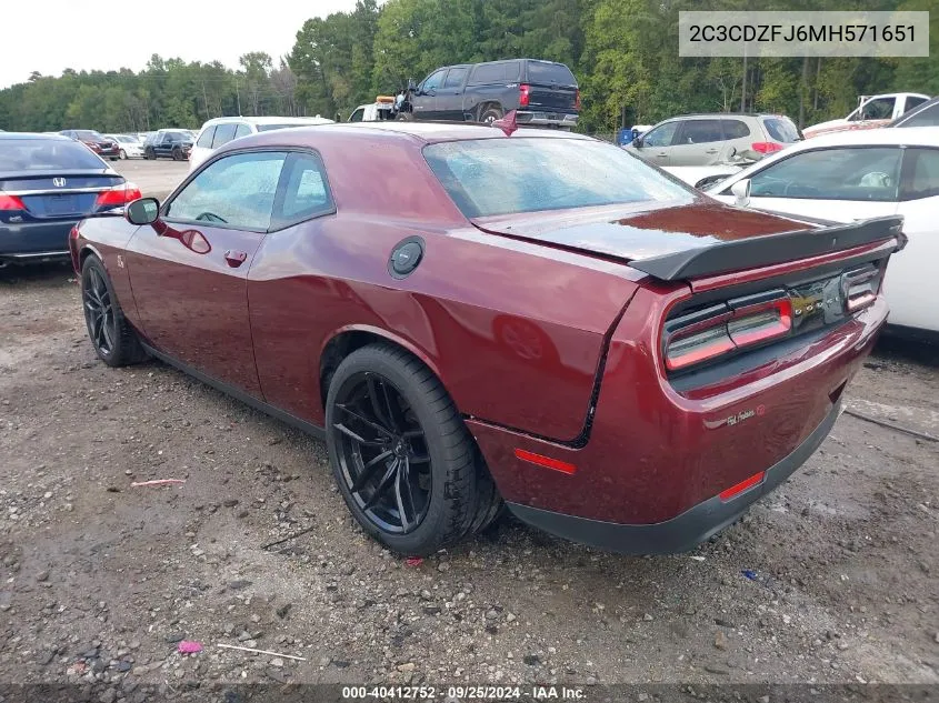 2021 Dodge Challenger R/T Scat Pack VIN: 2C3CDZFJ6MH571651 Lot: 40412752