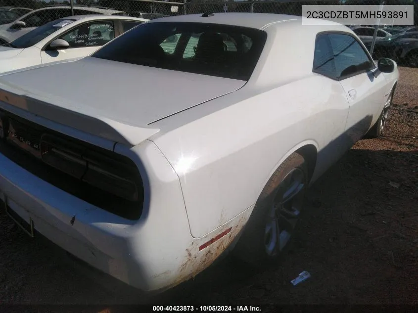 2021 Dodge Challenger R/T VIN: 2C3CDZBT5MH593891 Lot: 40423873