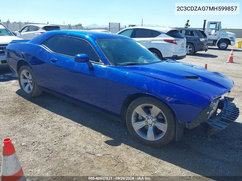 2021 Dodge Challenger Sxt VIN: 2C3CDZAG7MH599857 Lot: 40437023