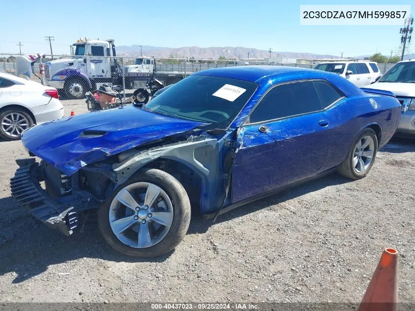 2021 Dodge Challenger Sxt VIN: 2C3CDZAG7MH599857 Lot: 40437023