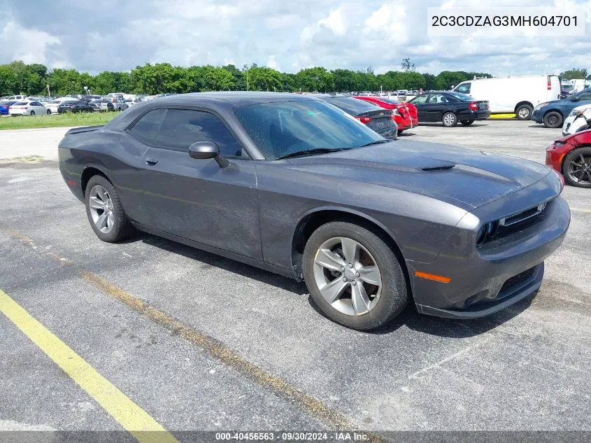 2021 Dodge Challenger Sxt VIN: 2C3CDZAG3MH604701 Lot: 40456563