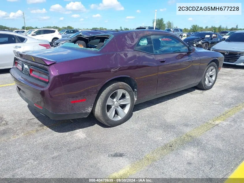 2021 Dodge Challenger Sxt VIN: 2C3CDZAG5MH677228 Lot: 40470639