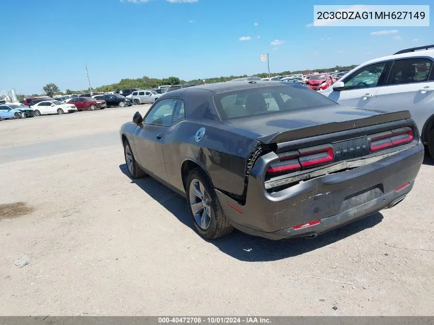 2021 Dodge Challenger Sxt VIN: 2C3CDZAG1MH627149 Lot: 40472708