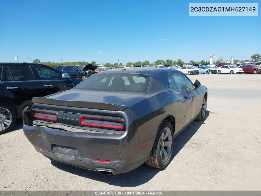 2021 Dodge Challenger Sxt VIN: 2C3CDZAG1MH627149 Lot: 40472708