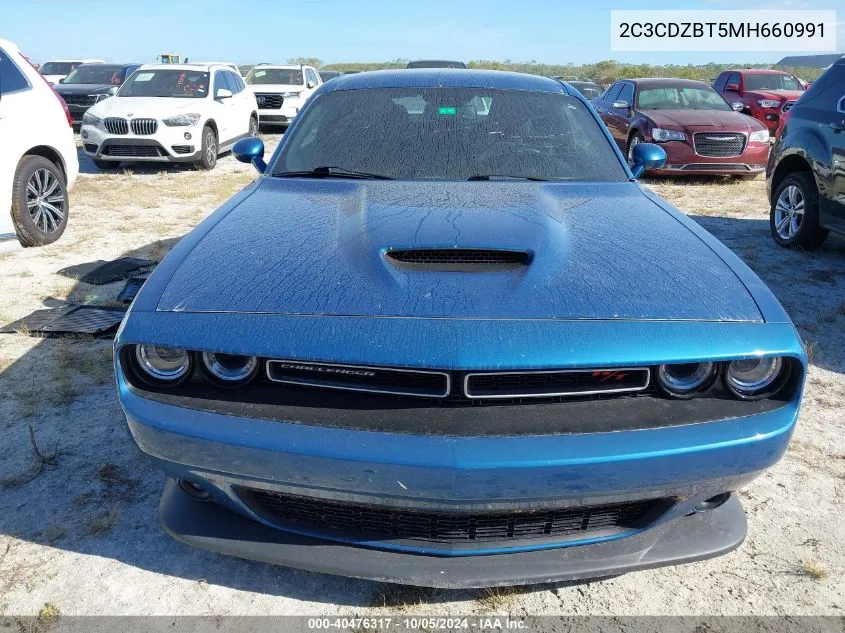 2021 Dodge Challenger R/T VIN: 2C3CDZBT5MH660991 Lot: 40476317