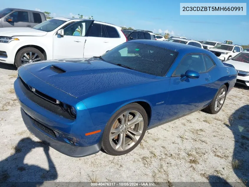 2021 Dodge Challenger R/T VIN: 2C3CDZBT5MH660991 Lot: 40476317