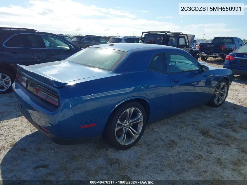 2021 Dodge Challenger R/T VIN: 2C3CDZBT5MH660991 Lot: 40476317