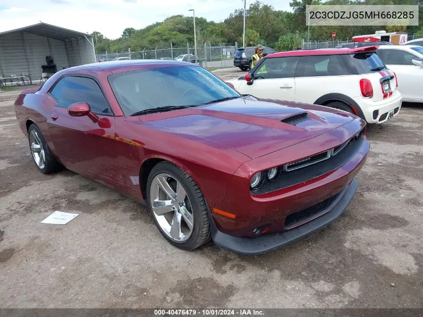 2021 Dodge Challenger Gt VIN: 2C3CDZJG5MH668285 Lot: 40476479