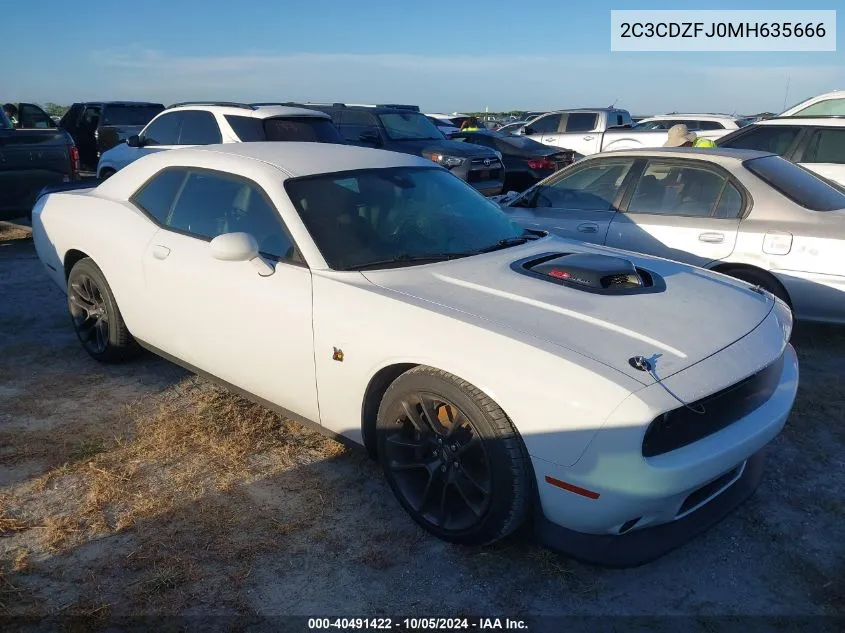 2021 Dodge Challenger R/T Scat Pack VIN: 2C3CDZFJ0MH635666 Lot: 40491422