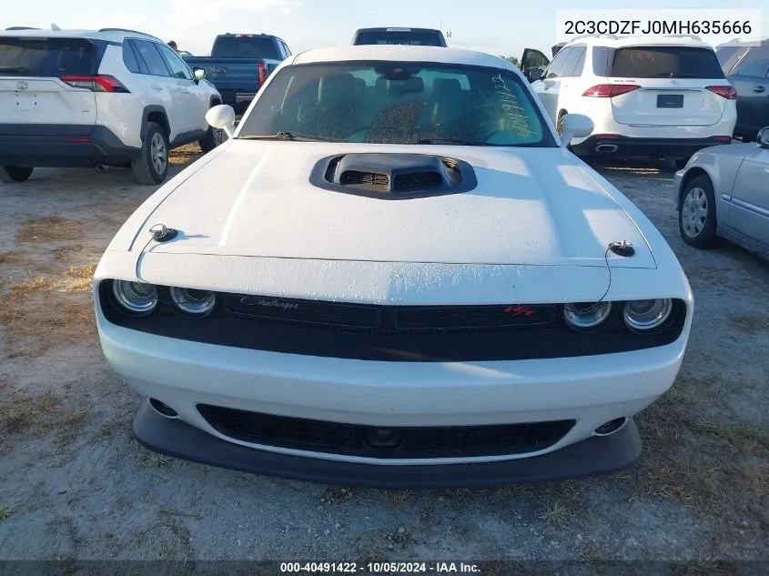 2021 Dodge Challenger R/T Scat Pack VIN: 2C3CDZFJ0MH635666 Lot: 40491422