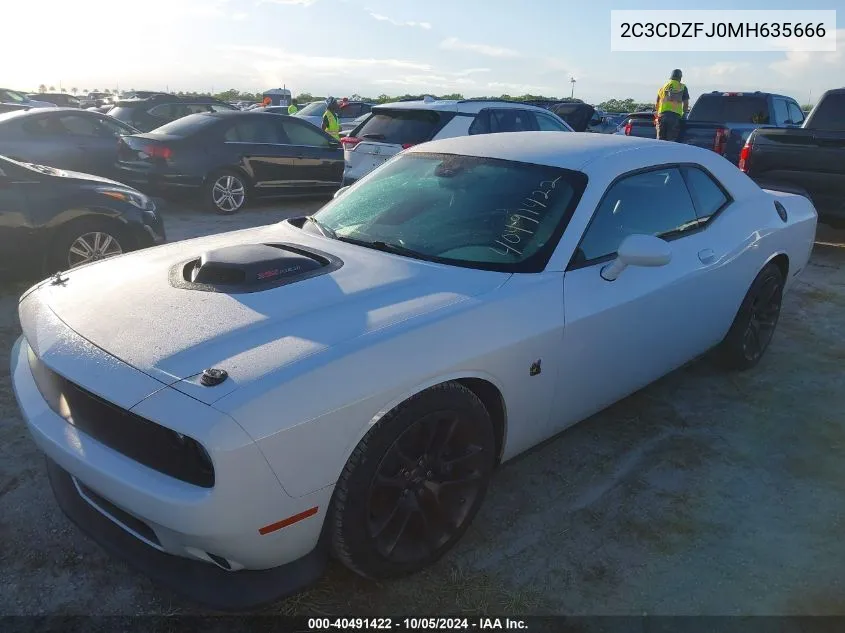 2021 Dodge Challenger R/T Scat Pack VIN: 2C3CDZFJ0MH635666 Lot: 40491422