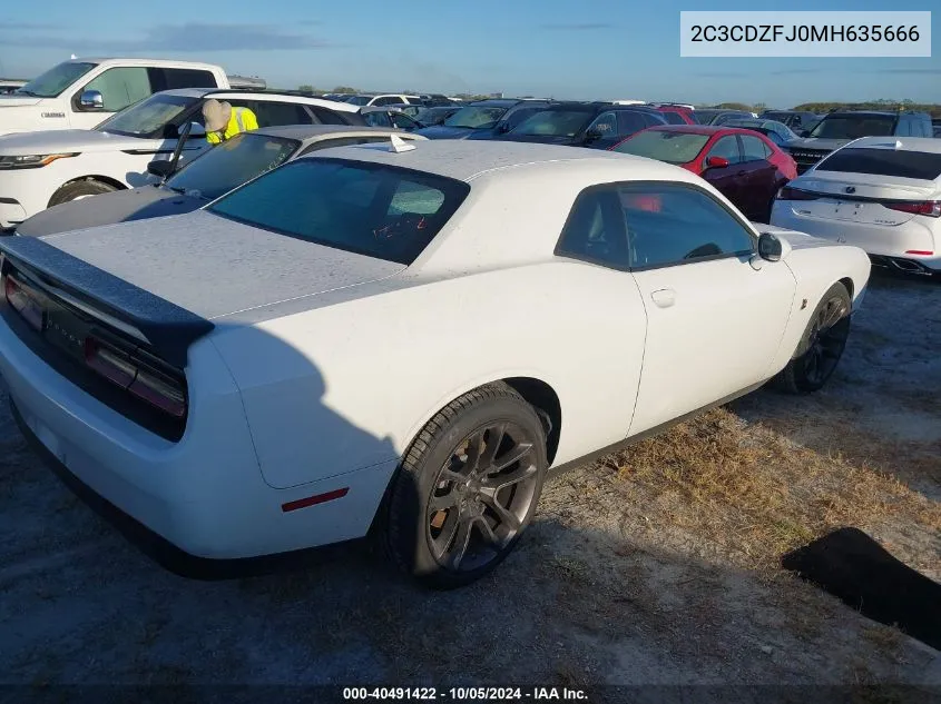 2021 Dodge Challenger R/T Scat Pack VIN: 2C3CDZFJ0MH635666 Lot: 40491422