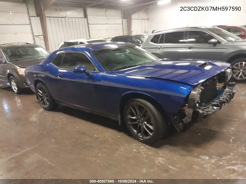 2021 Dodge Challenger Gt Awd VIN: 2C3CDZKG7MH597590 Lot: 40507895