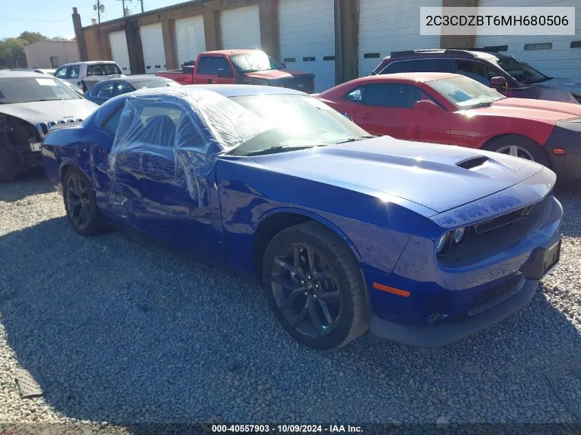 2021 Dodge Challenger R/T VIN: 2C3CDZBT6MH680506 Lot: 40557903